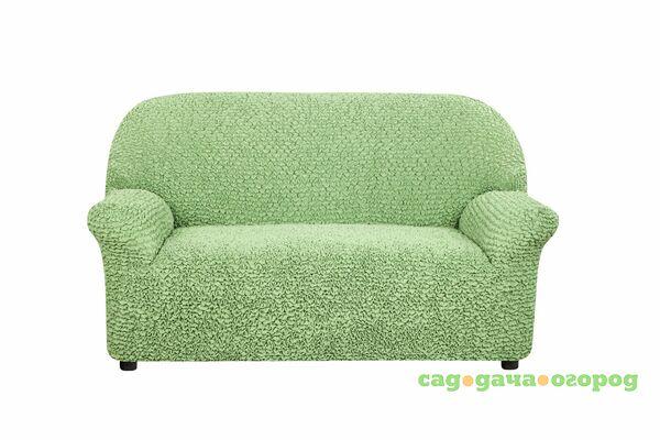 Фото Чехол на 2-х местный диван Микрофибра Зеленый Еврочехол
